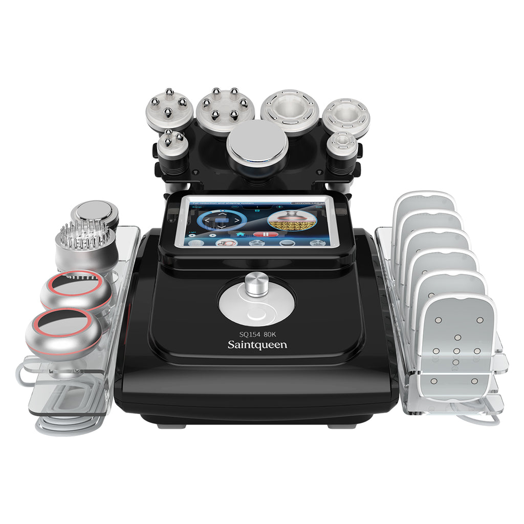 SQ154C Max | Equipo de cavitación 80K 11 en 1 con RF multipolar y masaje de vacío