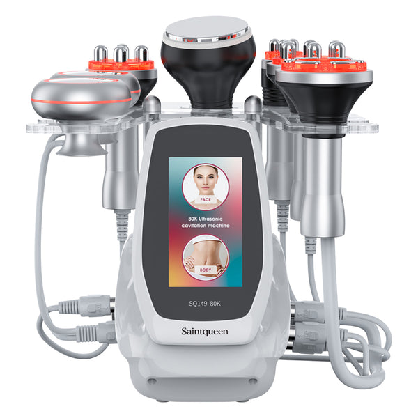 SQ149 Pro | Equipo de cavitación 80K 6 en 1 con RF multipolar y masaje de vacío