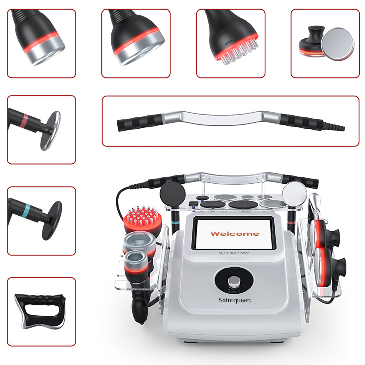 SQ191 | Equipo de belleza 448K 8 en 1 con luz roja y microcorriente