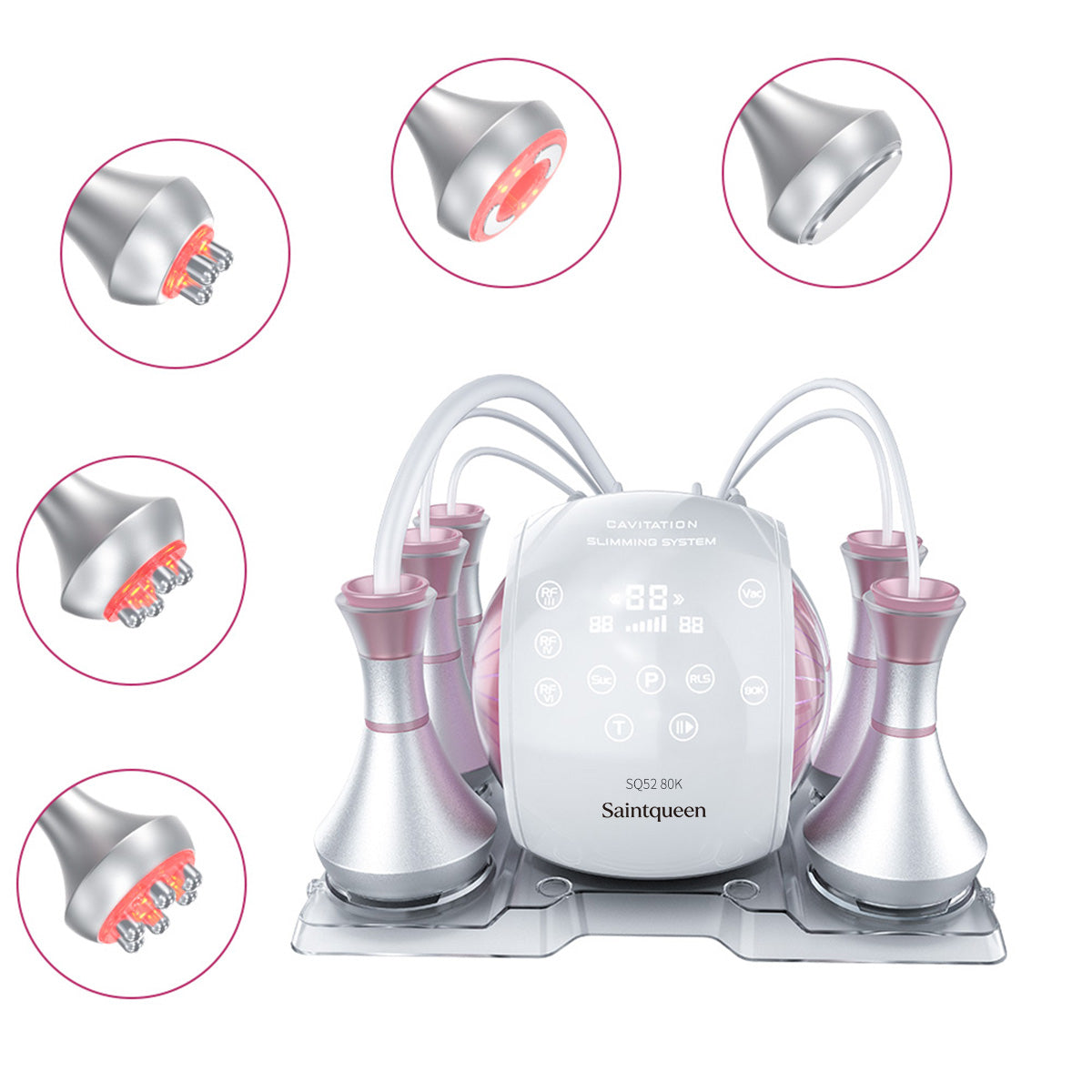 SQ52 Pro | Equipo de cavitación 80K 5 en 1 con RF multipolar y masaje de vacío Imagen principal del producto