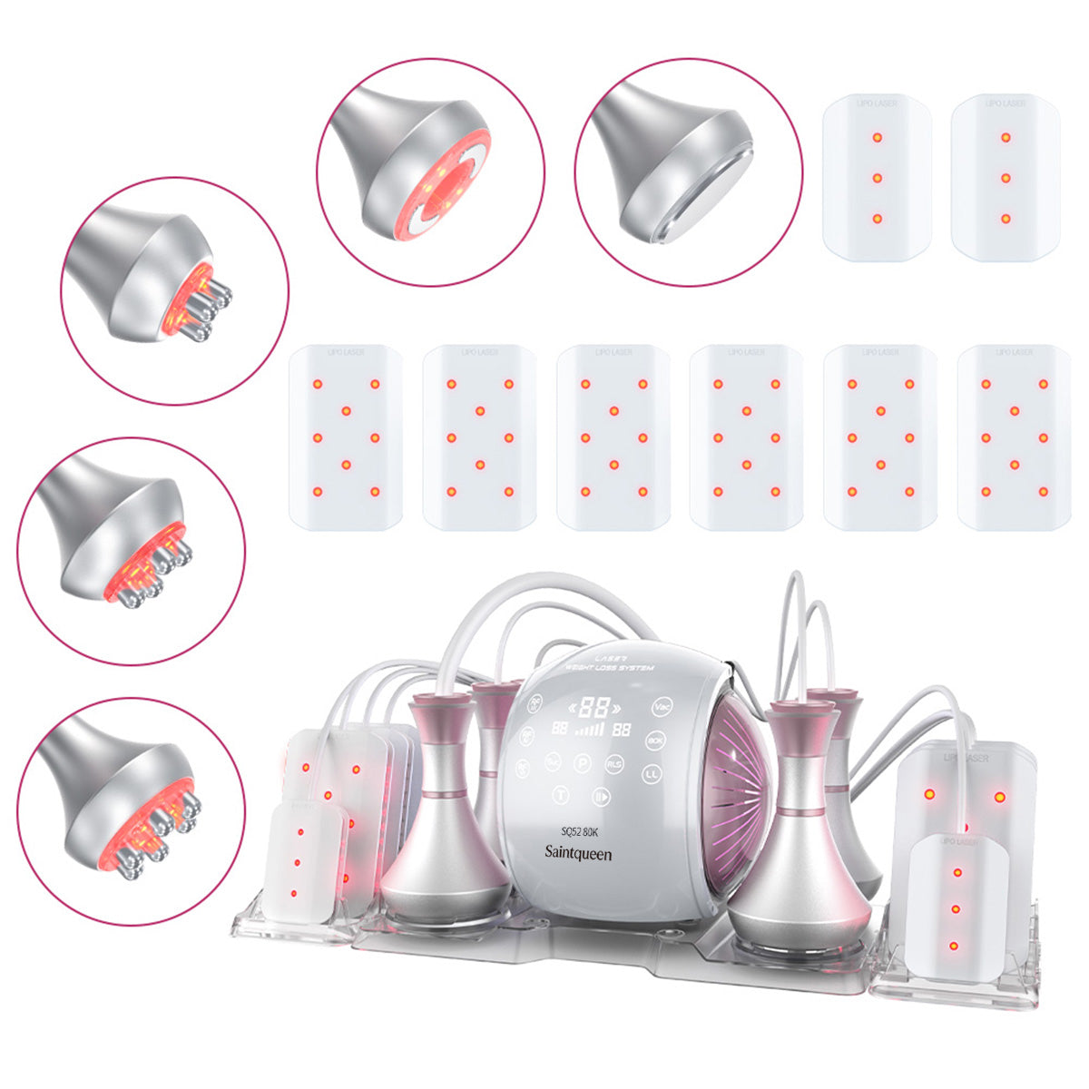 SQ52 Pro | Equipo de cavitación 80K 6 en 1 con RF multipolar y masaje de vacío Imagen principal del producto