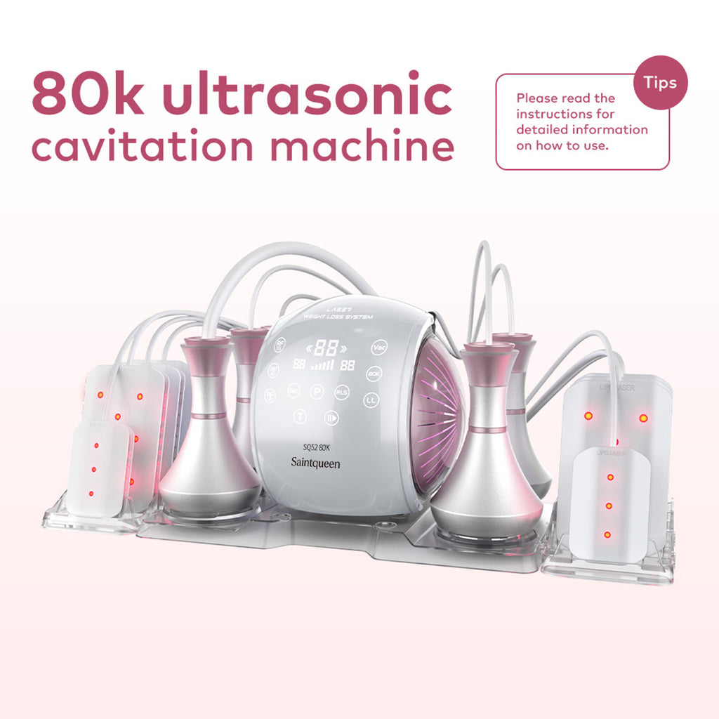 SQ52 Pro | Equipo de cavitación 80K 6 en 1 con RF multipolar y masaje de vacío