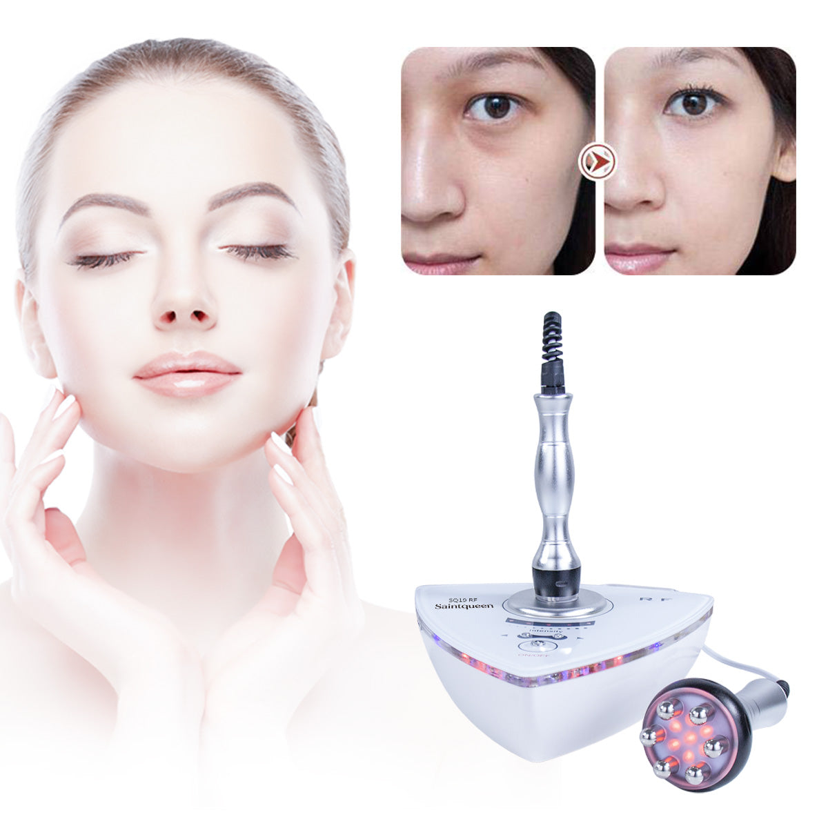 SQ19 Dispositivo RF para rostro y cuerpo con 2 sondas y luz roja