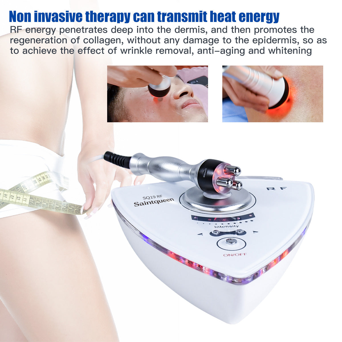 SQ19 Dispositivo RF para rostro y cuerpo con 2 sondas y luz roja