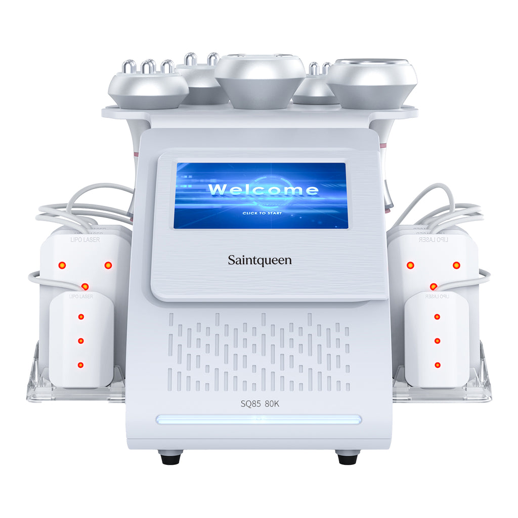 SQ85C Pro | Equipo de cavitación 80K 6 en 1 con RF multipolar y masaje de vacío