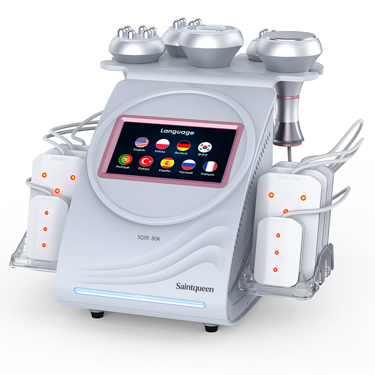 SQ90C Pro | Equipo de cavitación 80K 6 en 1 con RF multipolar y masaje de vacío Imagen principal del producto