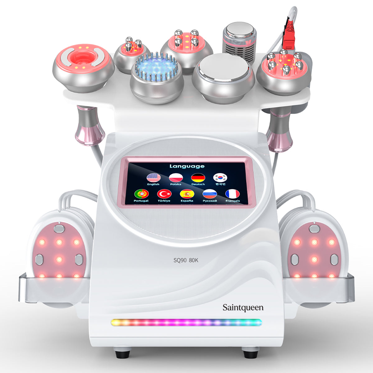 SQ90E Plus | Equipo de cavitación 80K 9 en 1 con RF multipolar y masaje de vacío