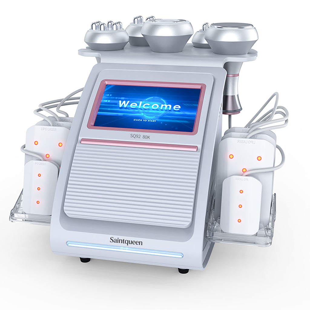 SQ92C Pro | Equipo de cavitación 80K 6 en 1 con RF multipolar y masaje de vacío