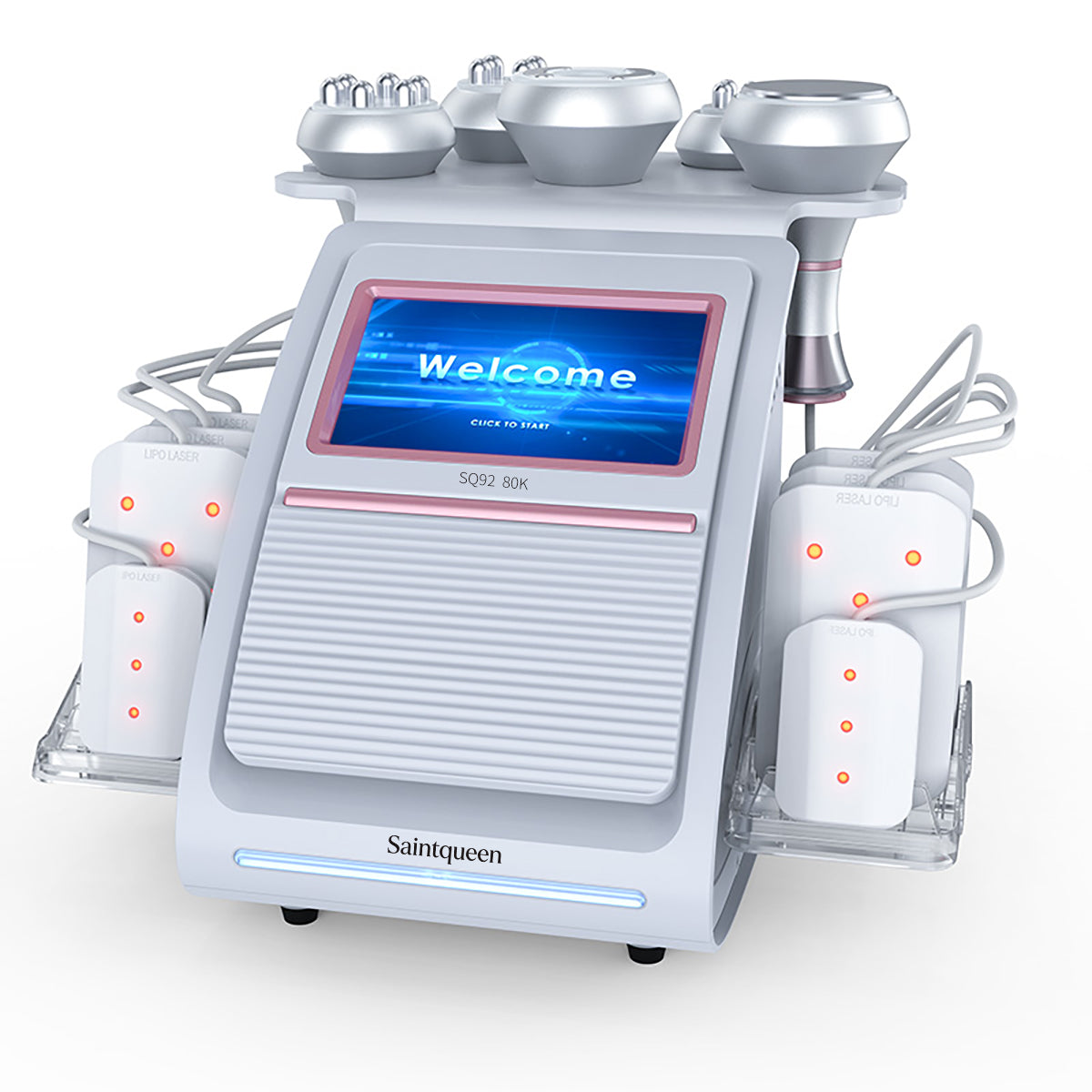SQ92C Pro | Equipo de cavitación 80K 6 en 1 con RF multipolar y masaje de vacío