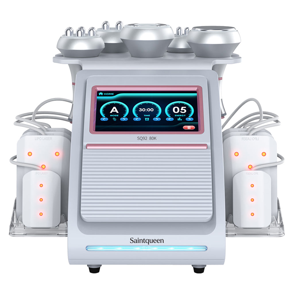 SQ92C Pro | Equipo de cavitación 80K 6 en 1 con RF multipolar y masaje de vacío