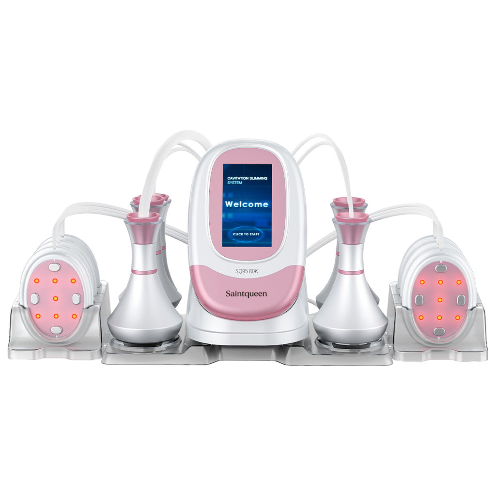 SQ95B Pro | Equipo de cavitación 80K 6 en 1 con RF multipolar y masaje de vacío